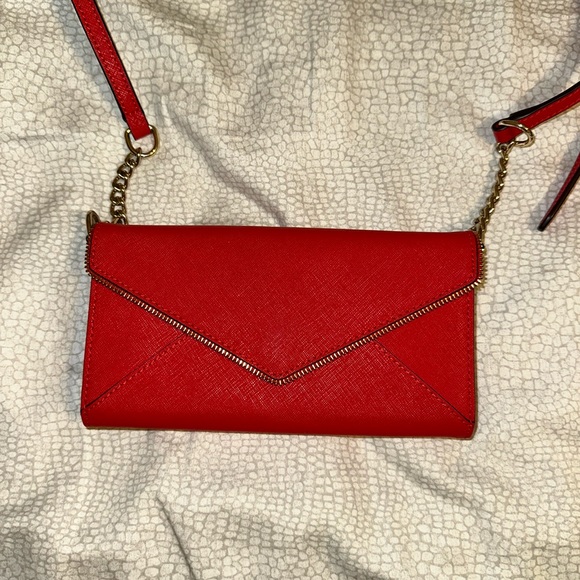 Rebecca Minkoff Handbags - Rebecca Minkoff Red Clutch with Gold Chain